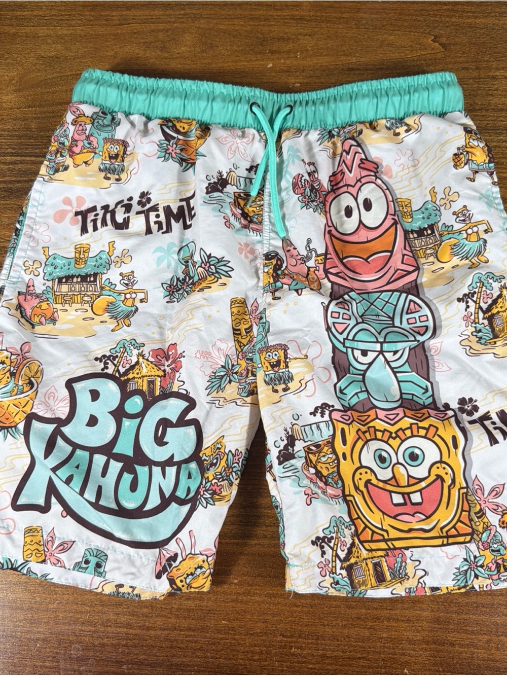 SpongeBob Squarepants Big Kahuna Swim Shorts - Aqua, Yellow & Pink